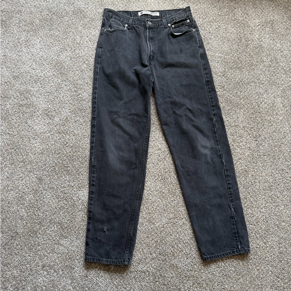 Vintage Harley-Davidson Men's Dark Gray Straight Jeans